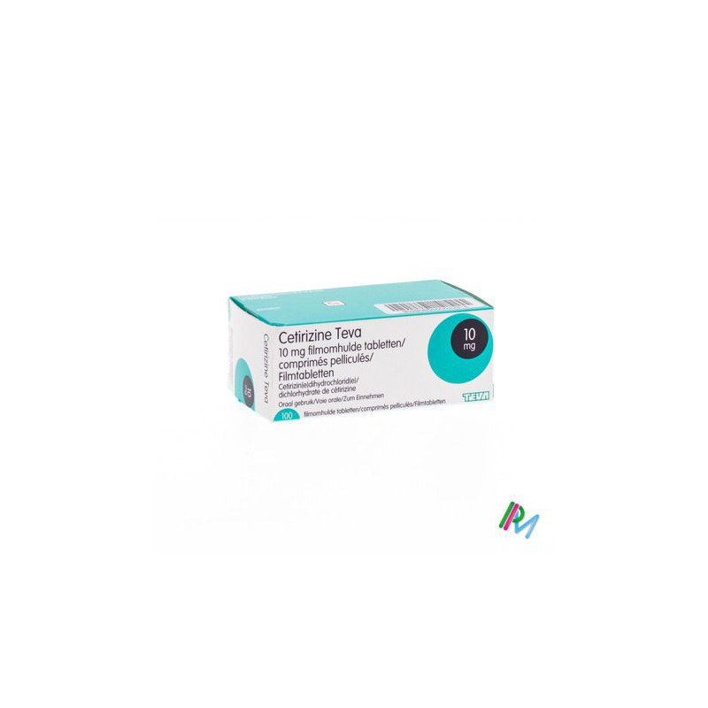 CETIRIZINE TEVA 10 MG COMP PELL 100